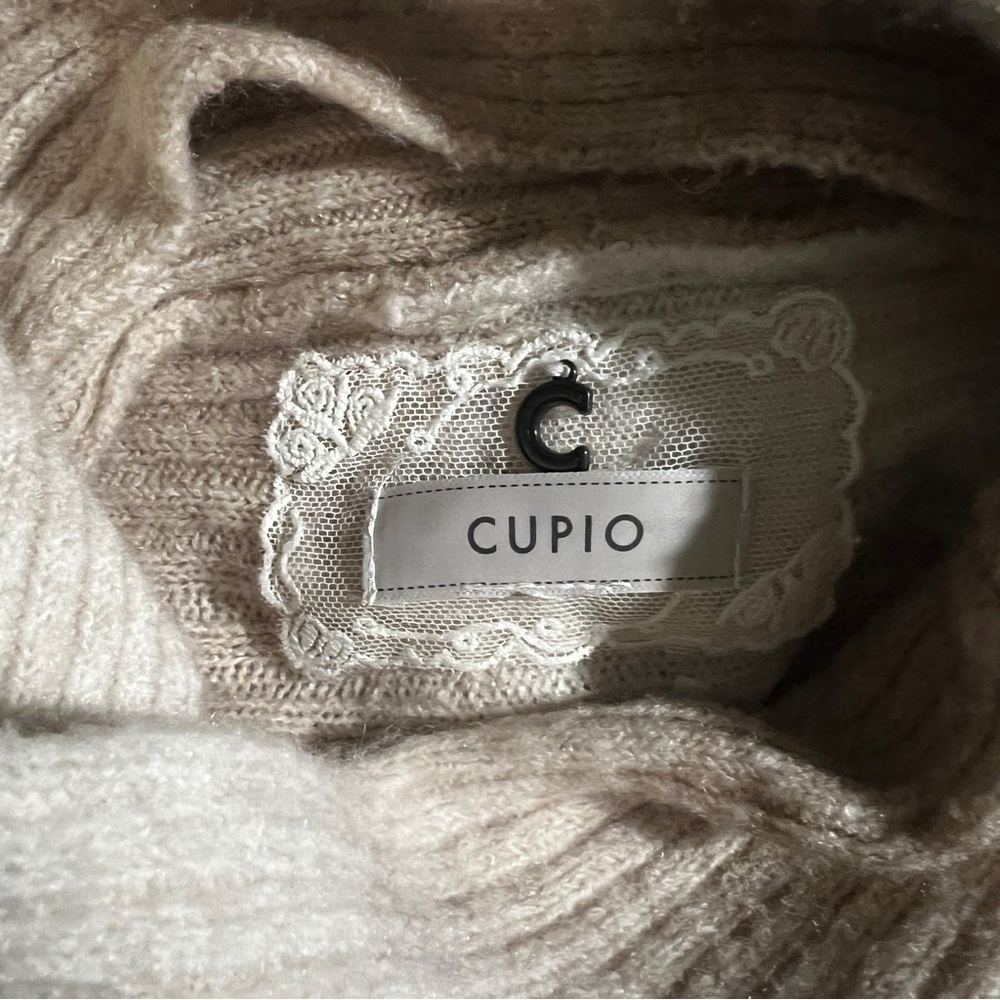 CUPIO Brown White Mock Neck Sweater - Picture 4 of 5